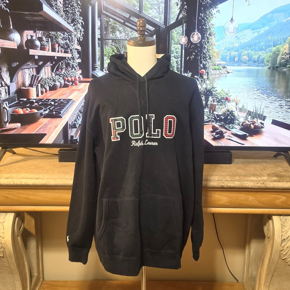 POLO RALPH LAUREN Mens 2XLT Black Embroidered Hoodie Sweatshirt NWT! - $198